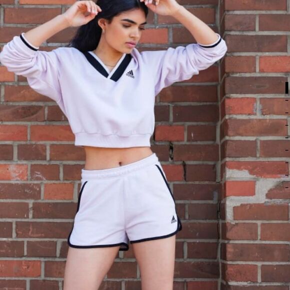 Adidas FRENCH TERRY HIGH-RISE SHORTS - Picture 1 of 4